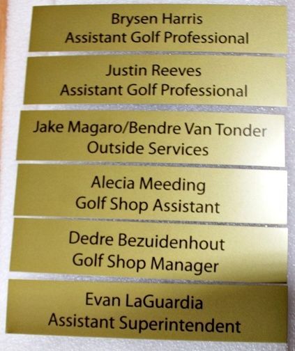 E14247 - Carved Nameplates with Titles for Golf Club Staff