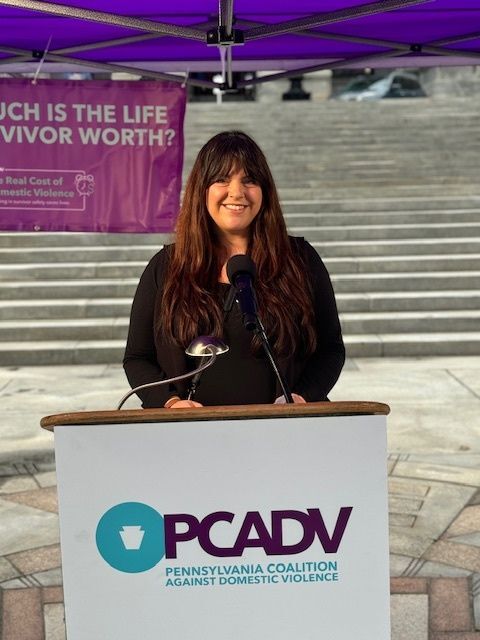 Executive Director, Jen Locker, attends the PCADV Vigil.