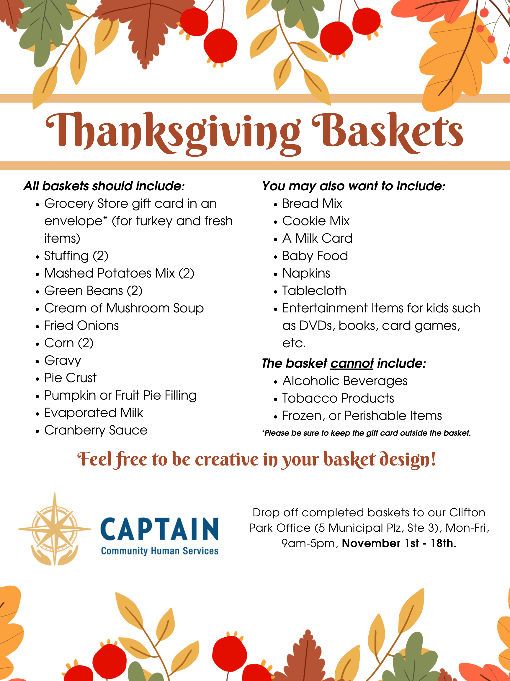 Thanksgiving Baskets