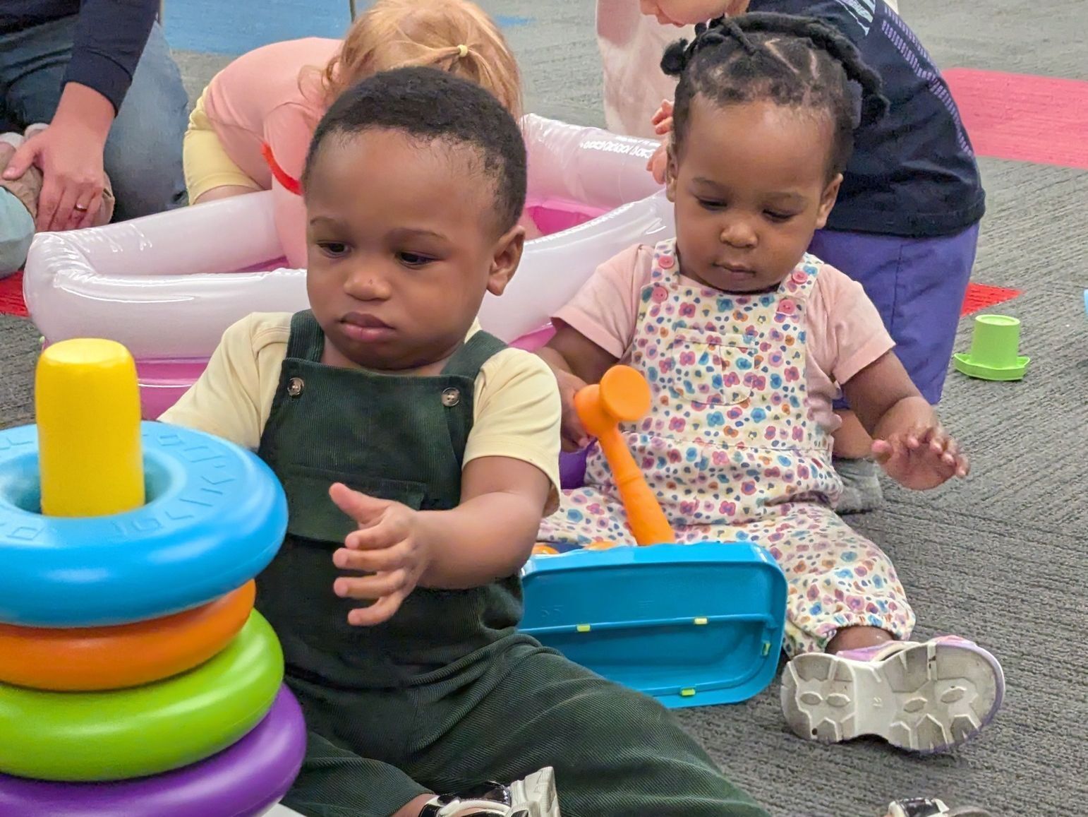 mother and child entering library