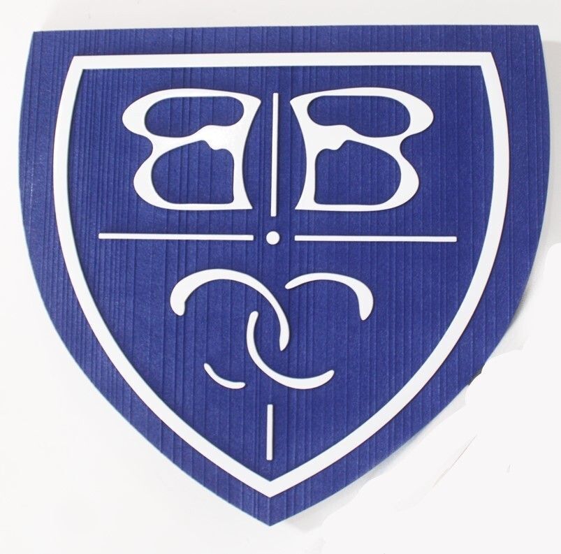 XP-3544 - Carved and Sandblasted Plaque of a Coat-of-Arms with Stylized Initials