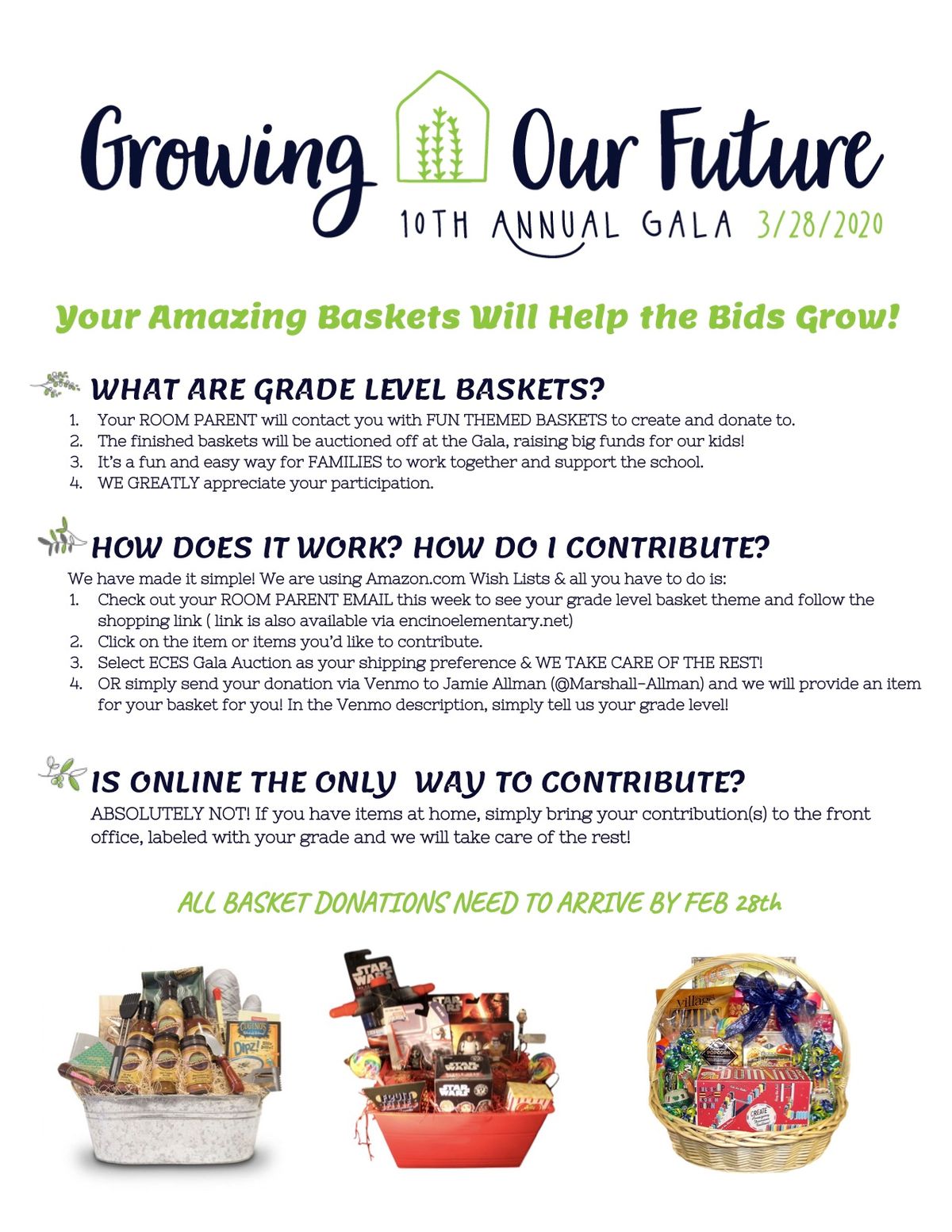 2020 GALA GRADE LEVEL BASKETS 20202021Events Events Encino