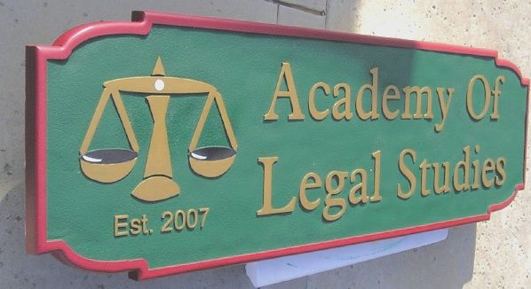 A10920 - Academy of Legal Studies Sandblasted HDU Sign