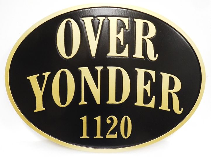 I18820 - Carved  Property Name Sign "Over Yonder"