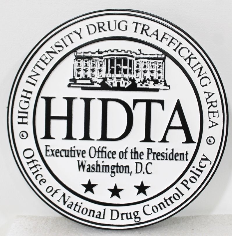 AP-2530 - Carved Plaque of the Seal of the High Intensity Drug Traffic Area (HIDTA), Executive Office of the President