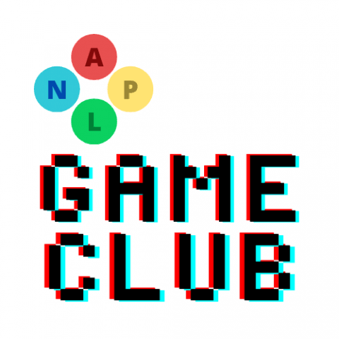 NAPL Game Club logo featuring colored letter buttons and a pixilated font