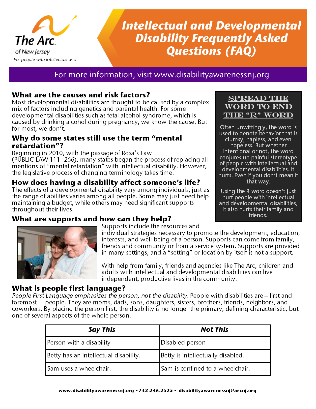 Intellectual and Developmental Disability Frequently Asked Questions (FAQ)