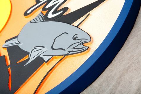 L21350 - Details of a Fish Carved in Coastal Residence Signs