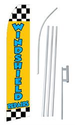 Windshield Repairs Swooper/Feather Flag + Pole + Ground Spike