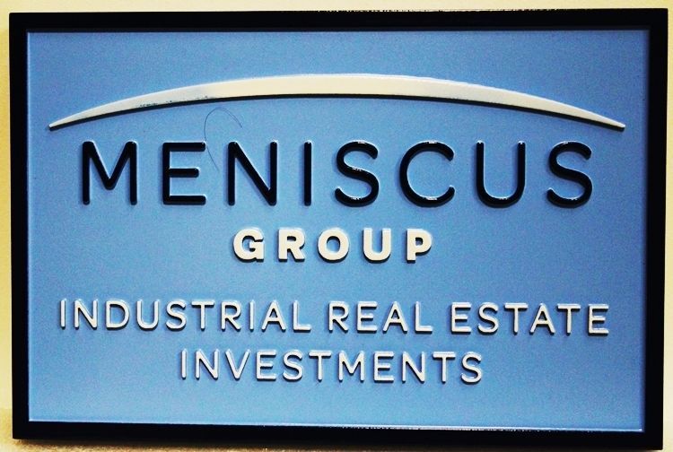 C12343 - Carved 2.5-D HDU Sign for the"Miniscus Group - Industrial Real Estate Investments"