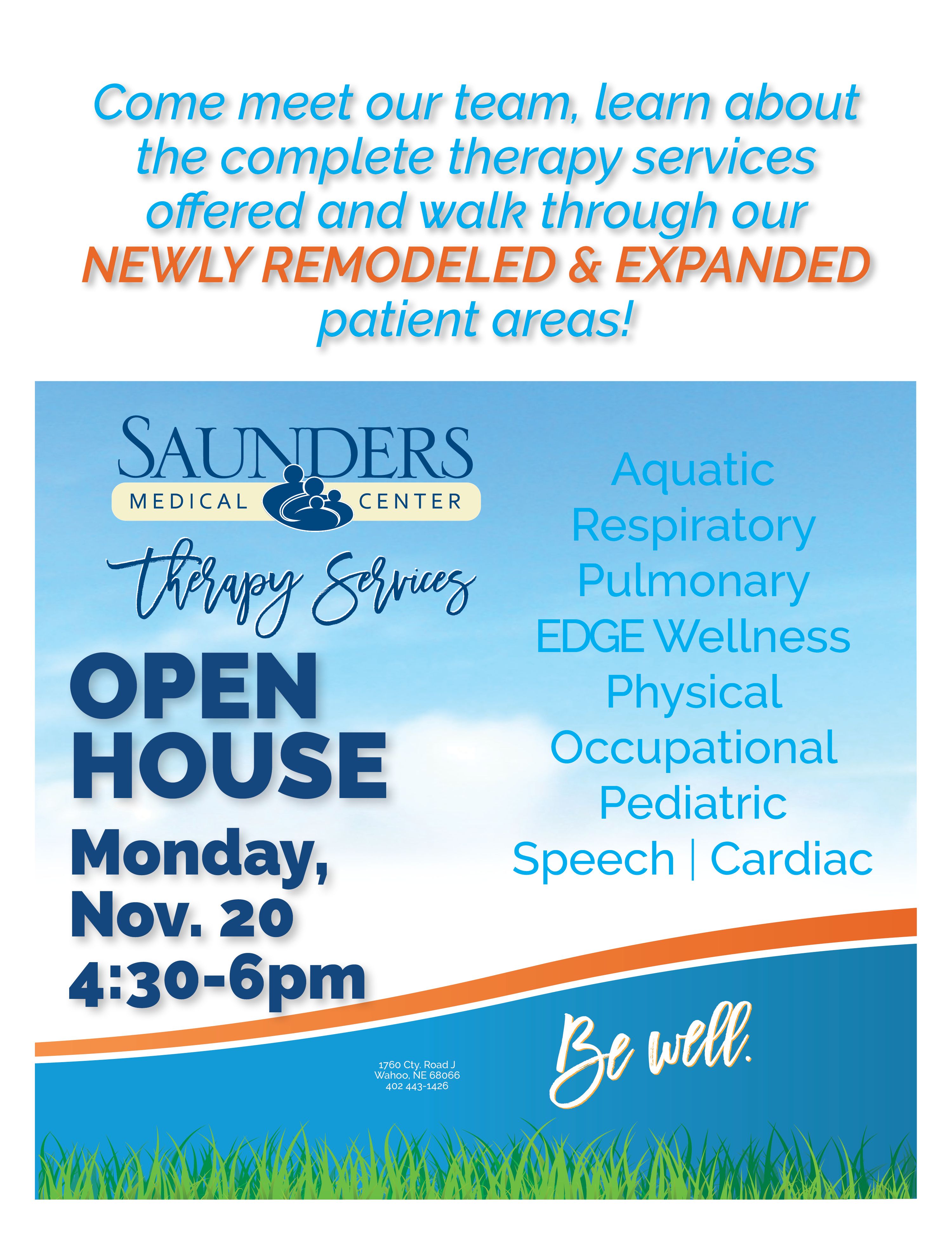 Public Invited to Open House | Therapy Services
