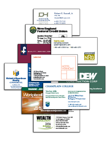 business card collage printed card fronts