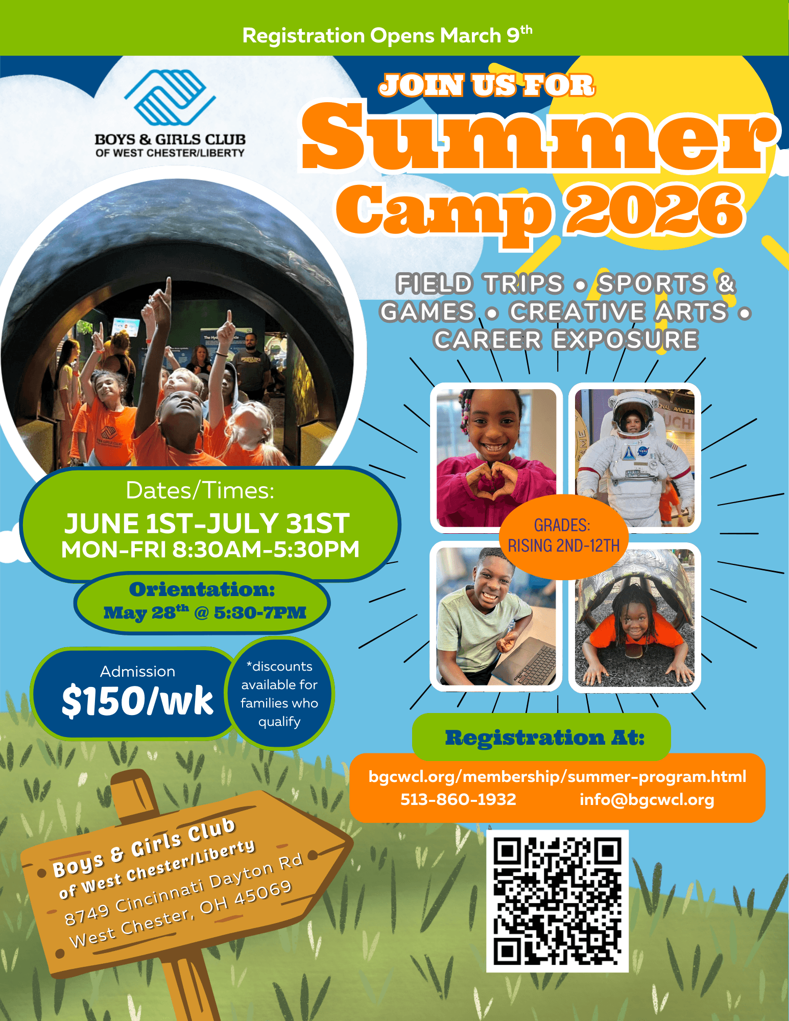 page one of the summer camp flyer 