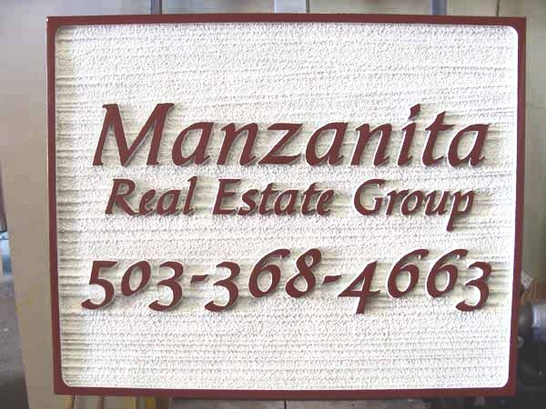 C12331 - Carved and Sandblasted Wood Grain Sign for Manzanita Real Estate Group