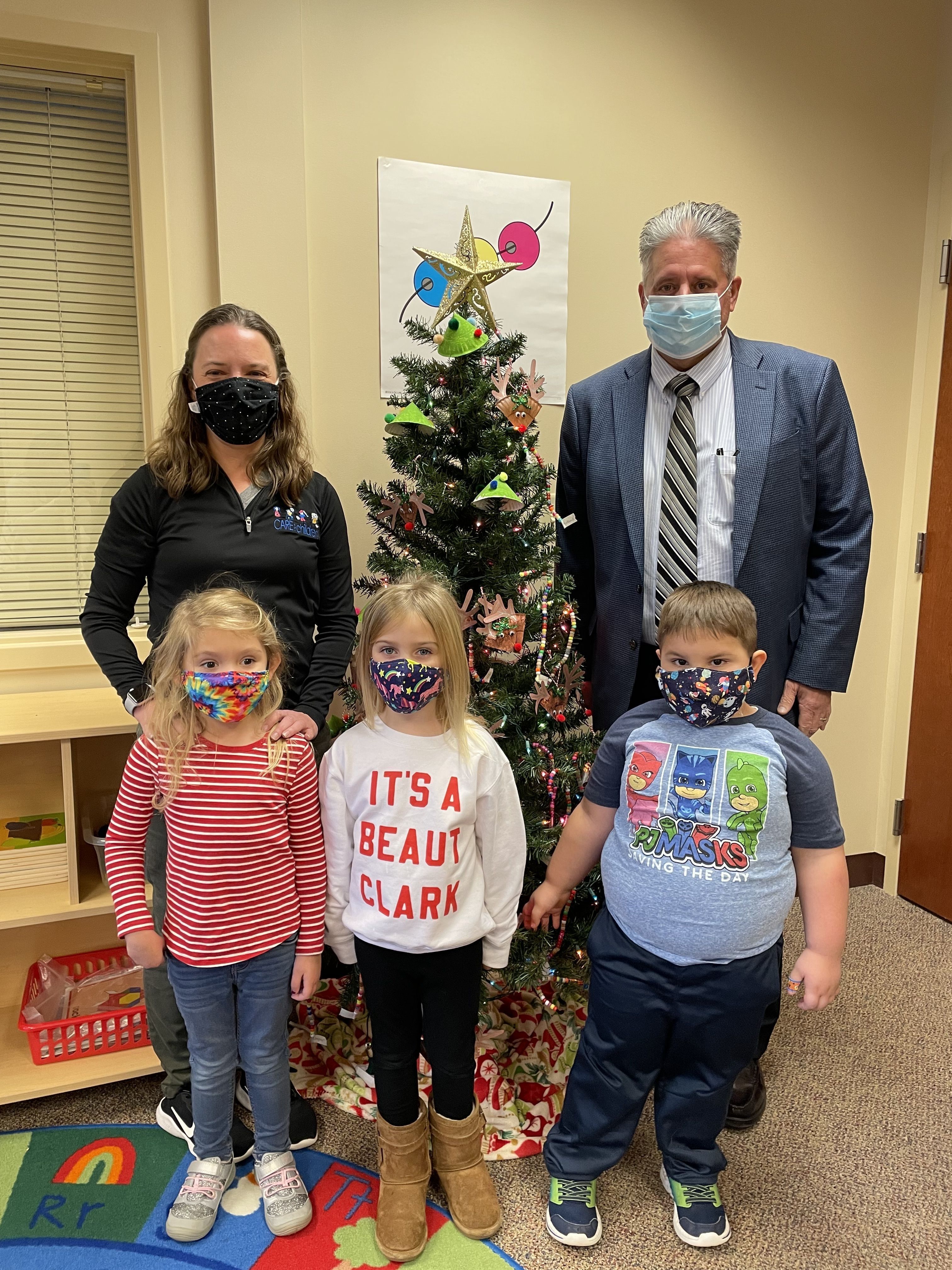 Joe Yaros with 3 Early Learning Program Participants