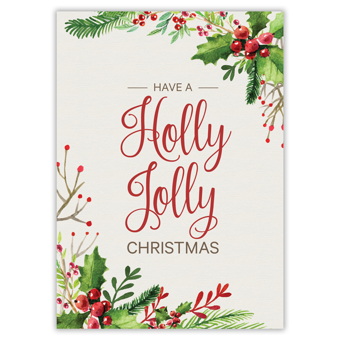 5 x 7 "Holly Jolly Christmas" Holly