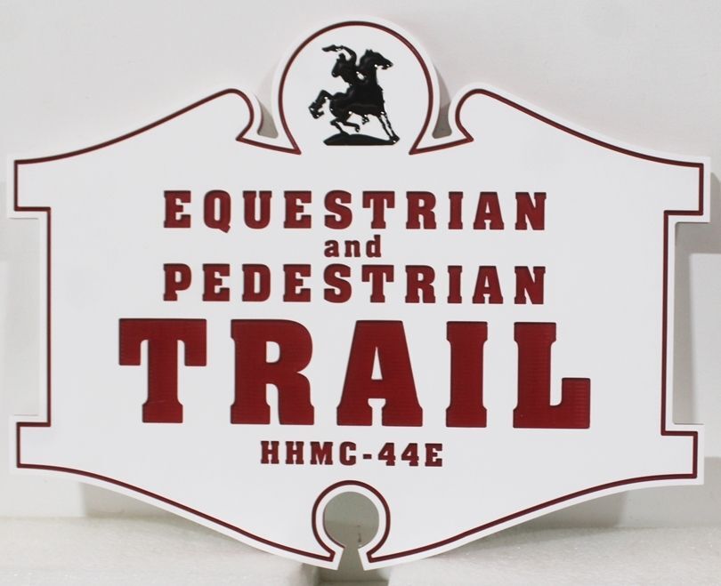 G16102A - Engraved HDU Sign for an Equestrian and PedestrianTrail 