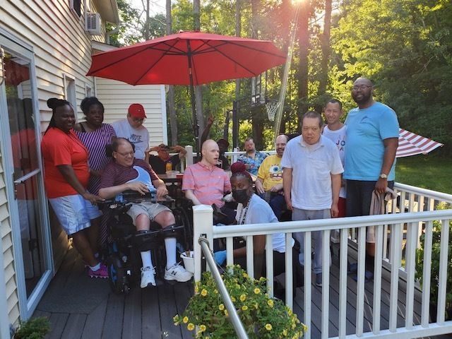 MARC residential home enjoying their patio