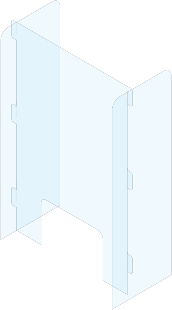 OCP Cashier Barrier: 3-Piece Interlocking