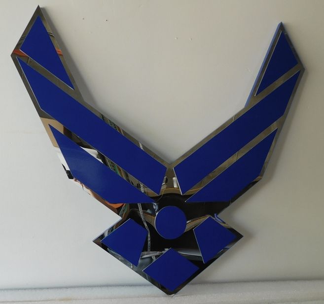 LP-1170 - Carved WIngs Emblem of the US Air Force, Mirror Acrylic Background