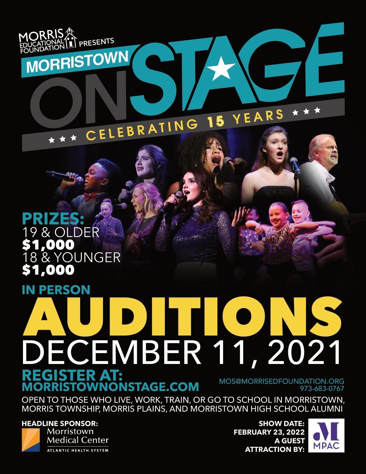Morristown ONSTAGE Opens Auditions for 2022 Show