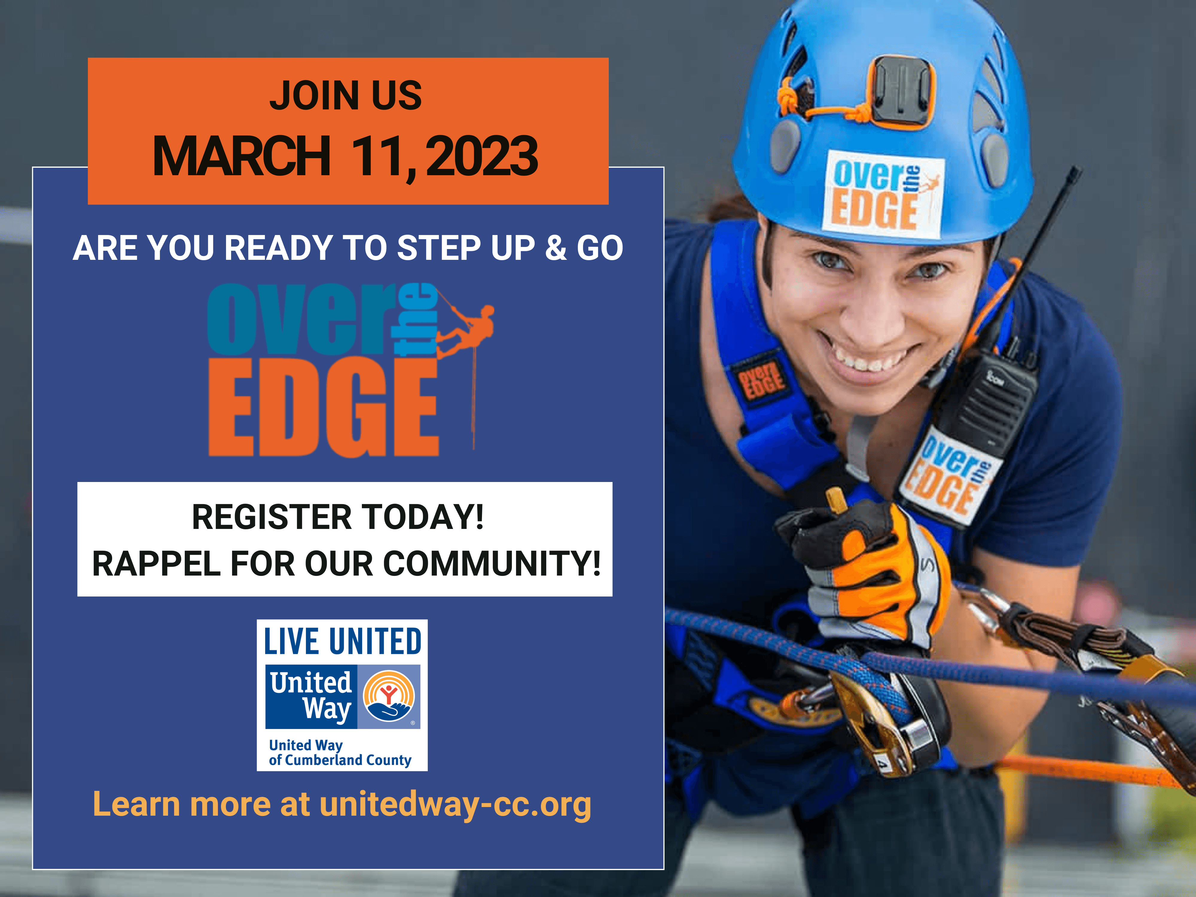 ARE YOU READY TO STEP OVER THE EDGE FOR OUR COMMUNITY?
