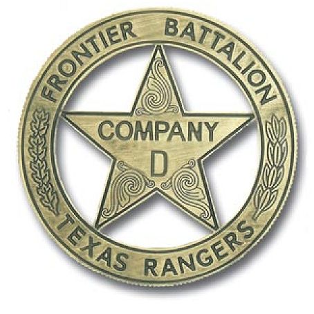 PP-1815 - Engraved Wall Plaque of the Star Badge of the Texas Rangers Frontier Battalion (Antique), Metallic Brass Plated