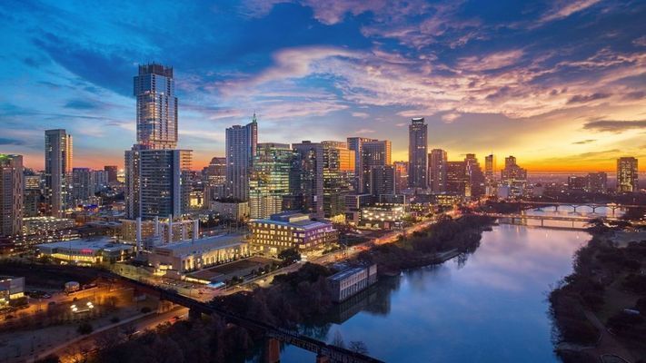 Austin Skyline At Dusk