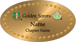 Golden Oval Bling Name Badge