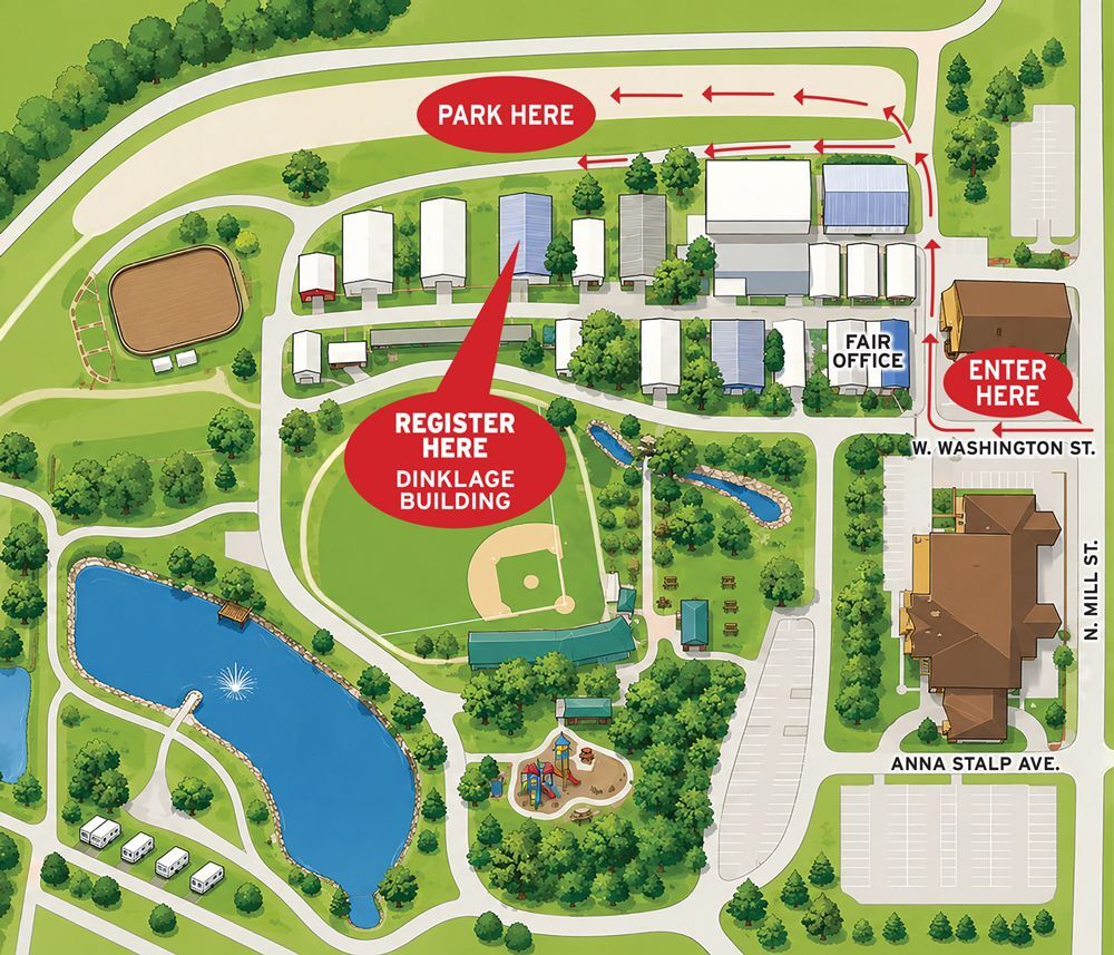 Fun Run Map - Cuming County Fairgrounds - Dinklage Building