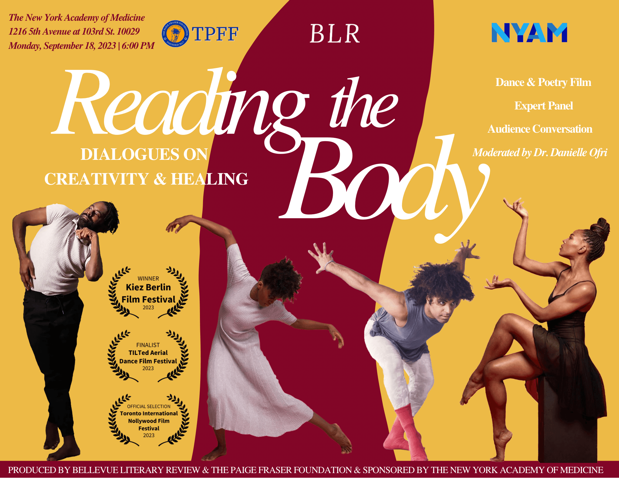 Reading the Body: Recovery at NYAM on 9/18/23 at 6pm