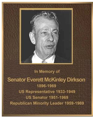 ZP-2035- Carved Memorial Photo Plaque  for Senator Everitt Dirkson, ,  Painted  Light and Dark Bronze