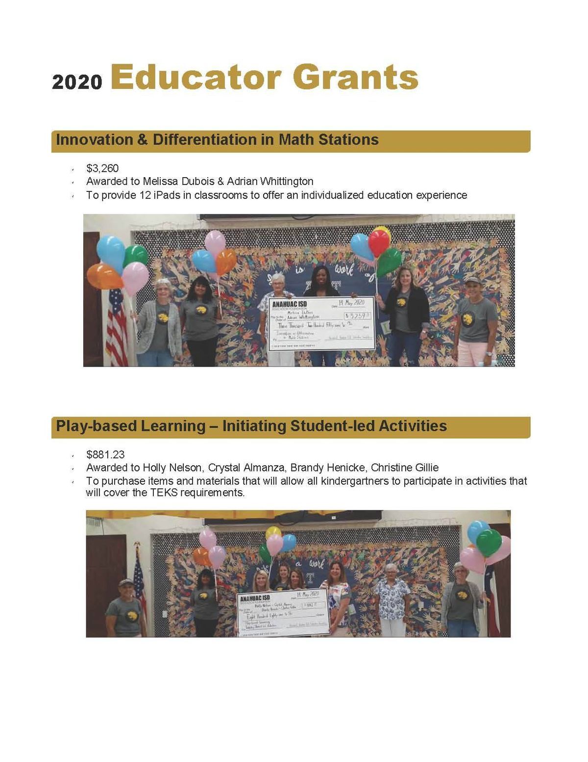 Anahuac ISD Education Foundation Who We Are Our Partners