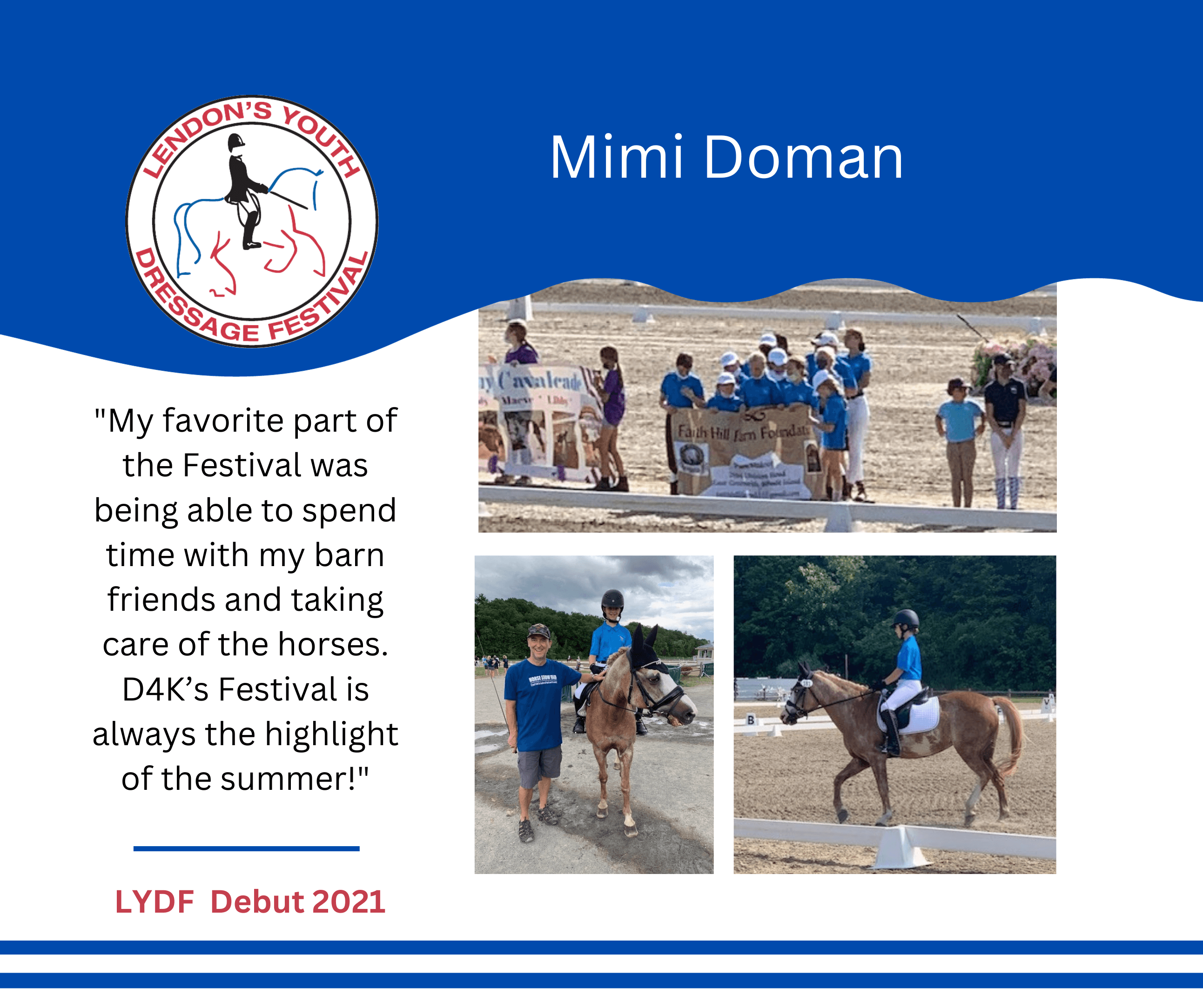 Mimi Doman -  LYDF Testimonial - Click to Read More