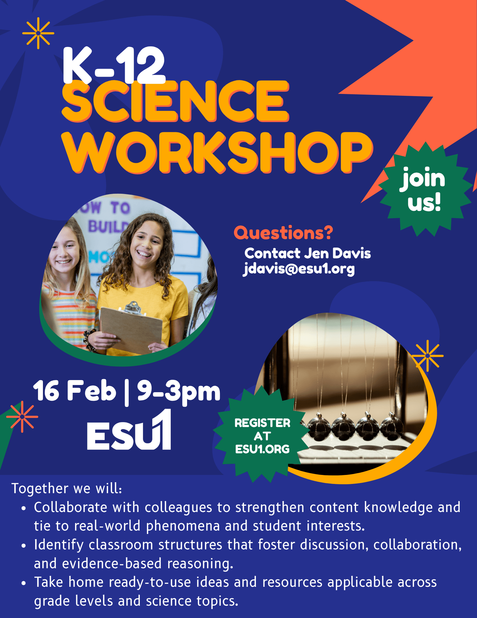 Science Workshop - Elementary & Secondary Flyer