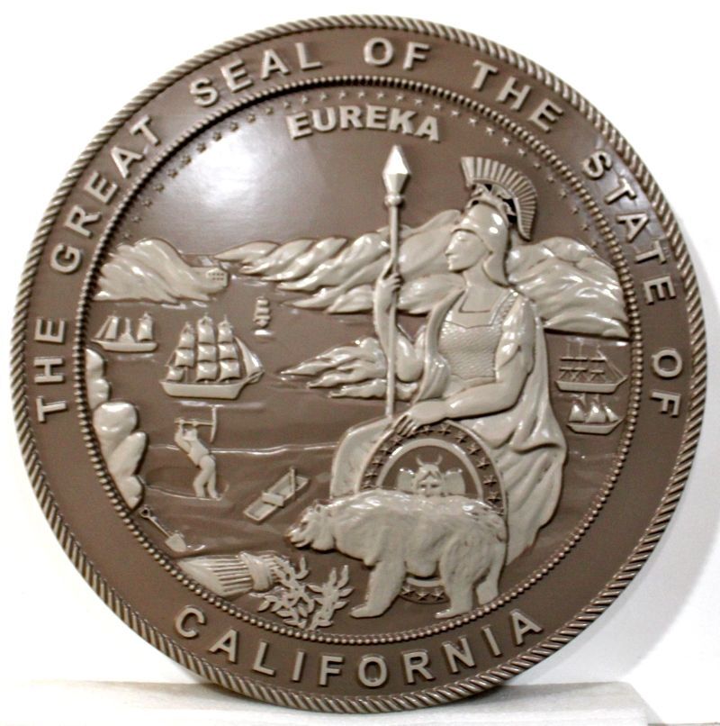 BP-1033 - Carved 3-D Multi-Level HDU Plaque for the State of California