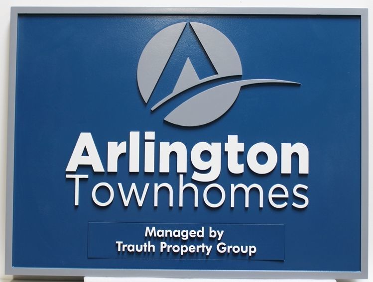 K20421 - Carved High-Density-Urethane (HDU)  Residential Community  Sign for "Arlington Townhomes"