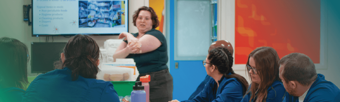 nursing instructor demonstrating wound dressing