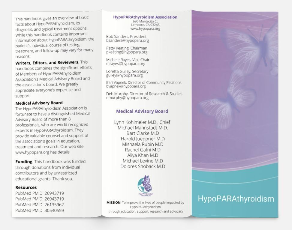 HypoPARAthyroidism Informational Trifold