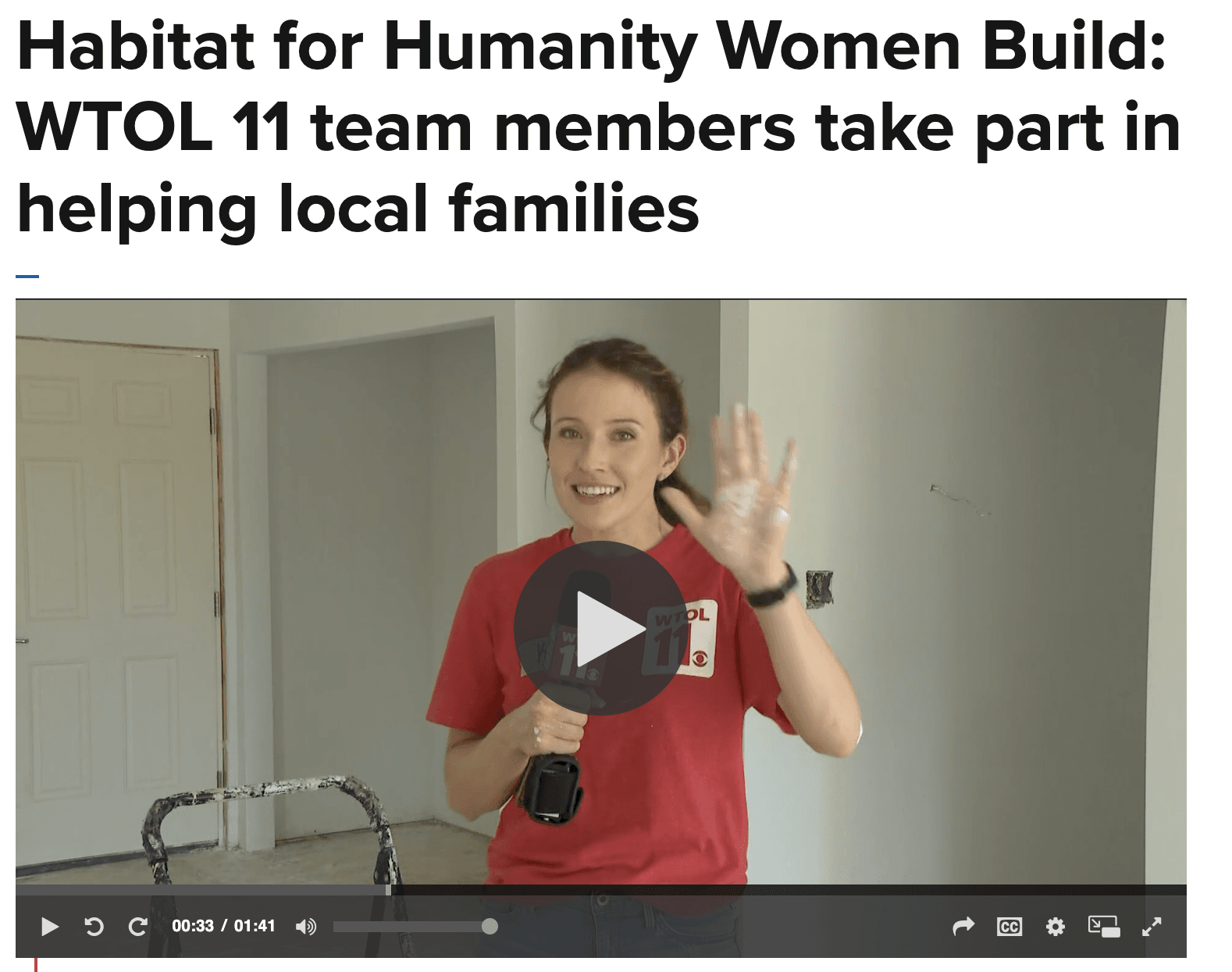 Habitat for Humanity Women Build: WTOL 11 team members take part in helping local families