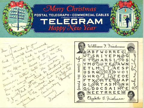 1928: Friedman's Coded Holiday Gram