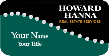 TWO TONE SWIRL BLING NAME BADGE