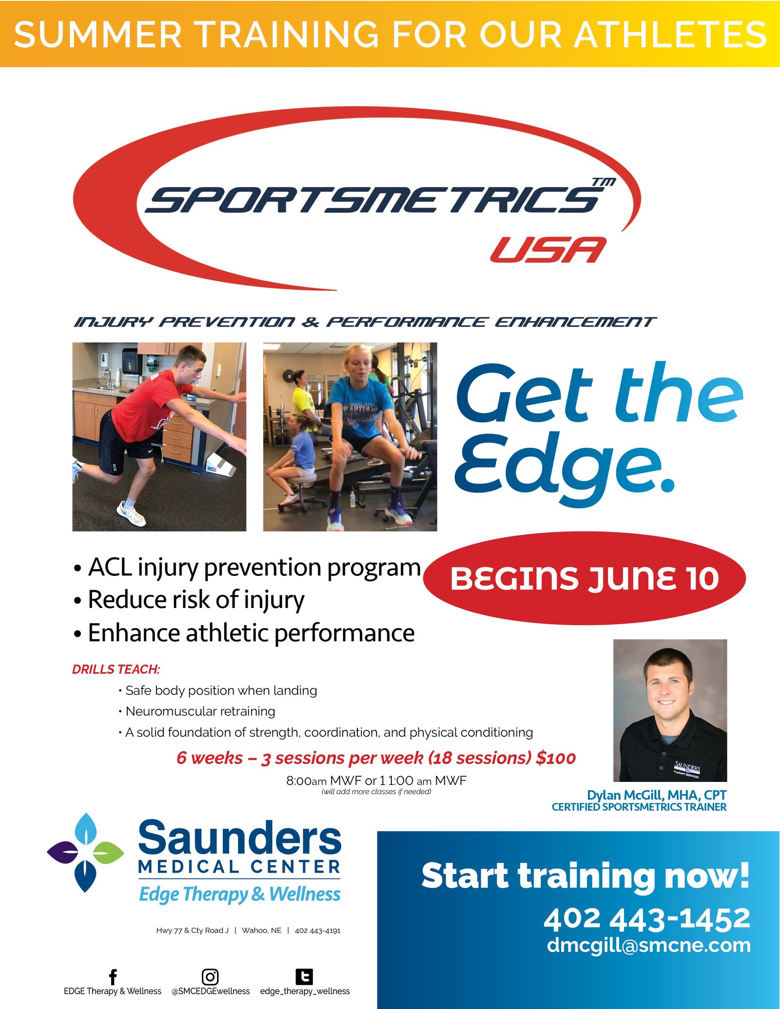 SportsMetrics Summer Programs Therapy Saunders Medical Center