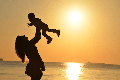 Mom and baby silhouette