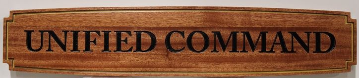 IP-1995 - Engraved Room Name Sign for Unified Command, Mahogany Wood