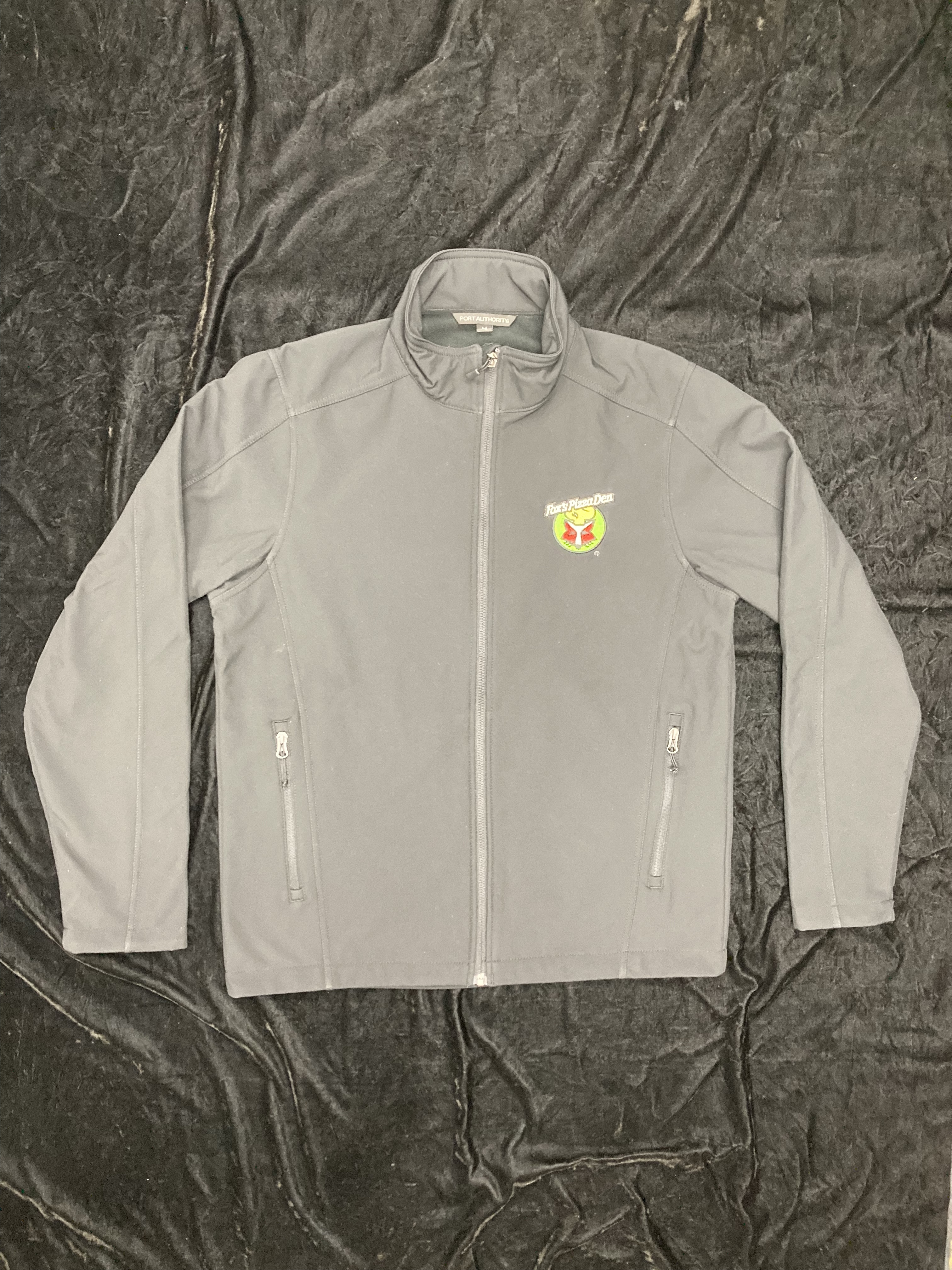 SALE Fox's Logo - LADIES Medium Black Soft Shell Full-Zip Jacket