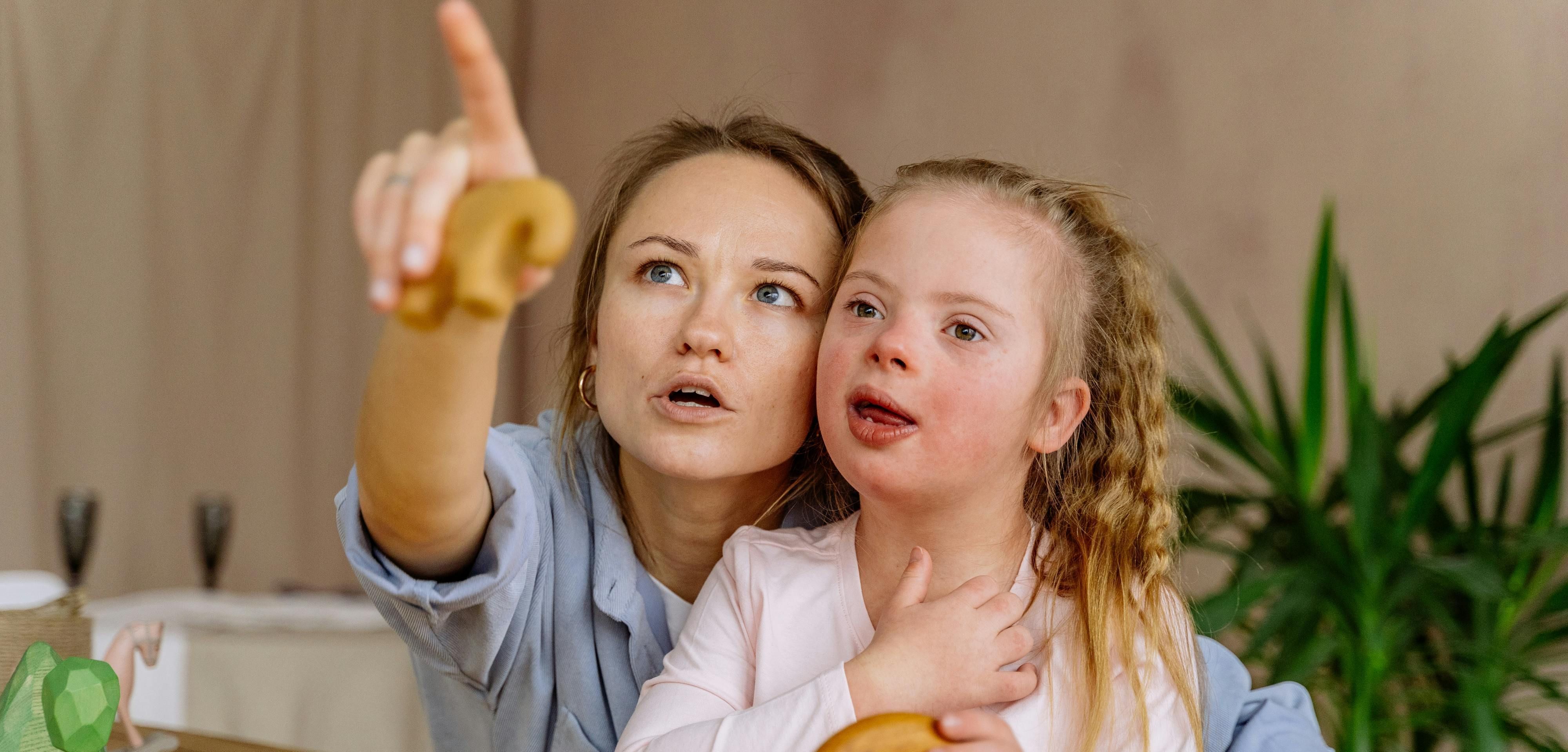Little boy looking up