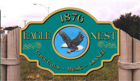 L22252 - Design of Sign for Vintage Restaurant "Eagle's Nest" for Cocktails, Music, Dinner