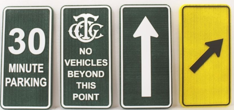 H17536A - Carved and Sandblasted Wood Grain  HDU Signs for Parking, One Way and Direction 