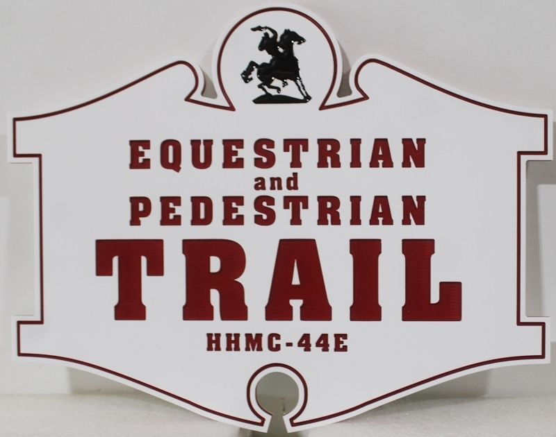 P25511 - Carved Sign for a "Equestrian and Pedestrian Trail"